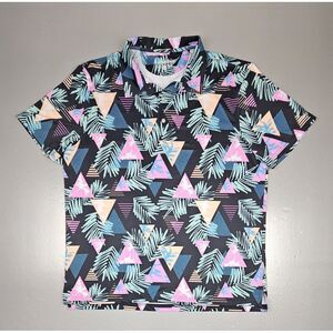 Chubbies Golf Polo Shirt Mens 2XL. Geometric‎ Stretch Multicolor Performance.